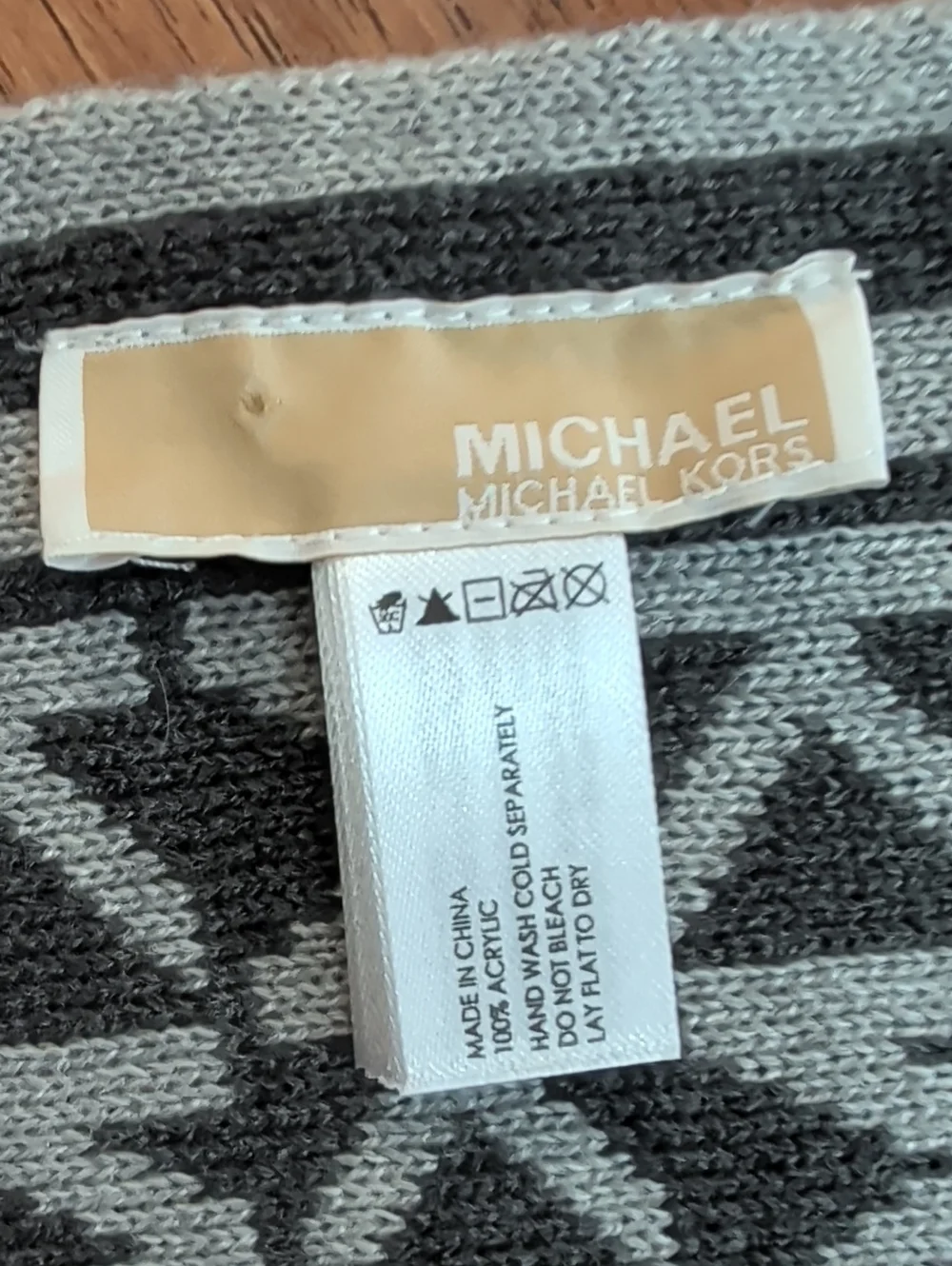 Michael Kors Gray and Charcoal MK Reversible Logo Scarf